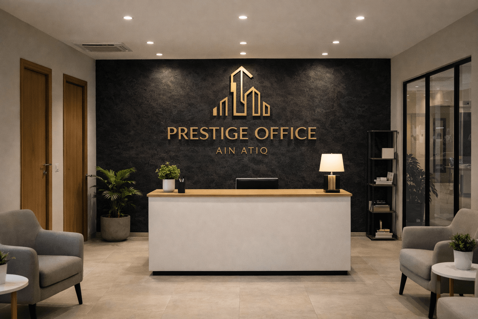 Espace d'accueil PRESTIGE OFFICE - Réception moderne à Ain Atiq